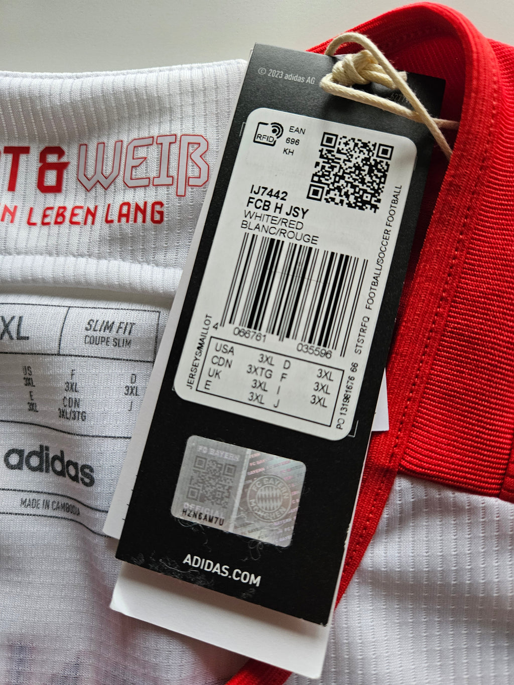 Bayern München 2023/2024 Heim 3XL Trikot Adidas NEU