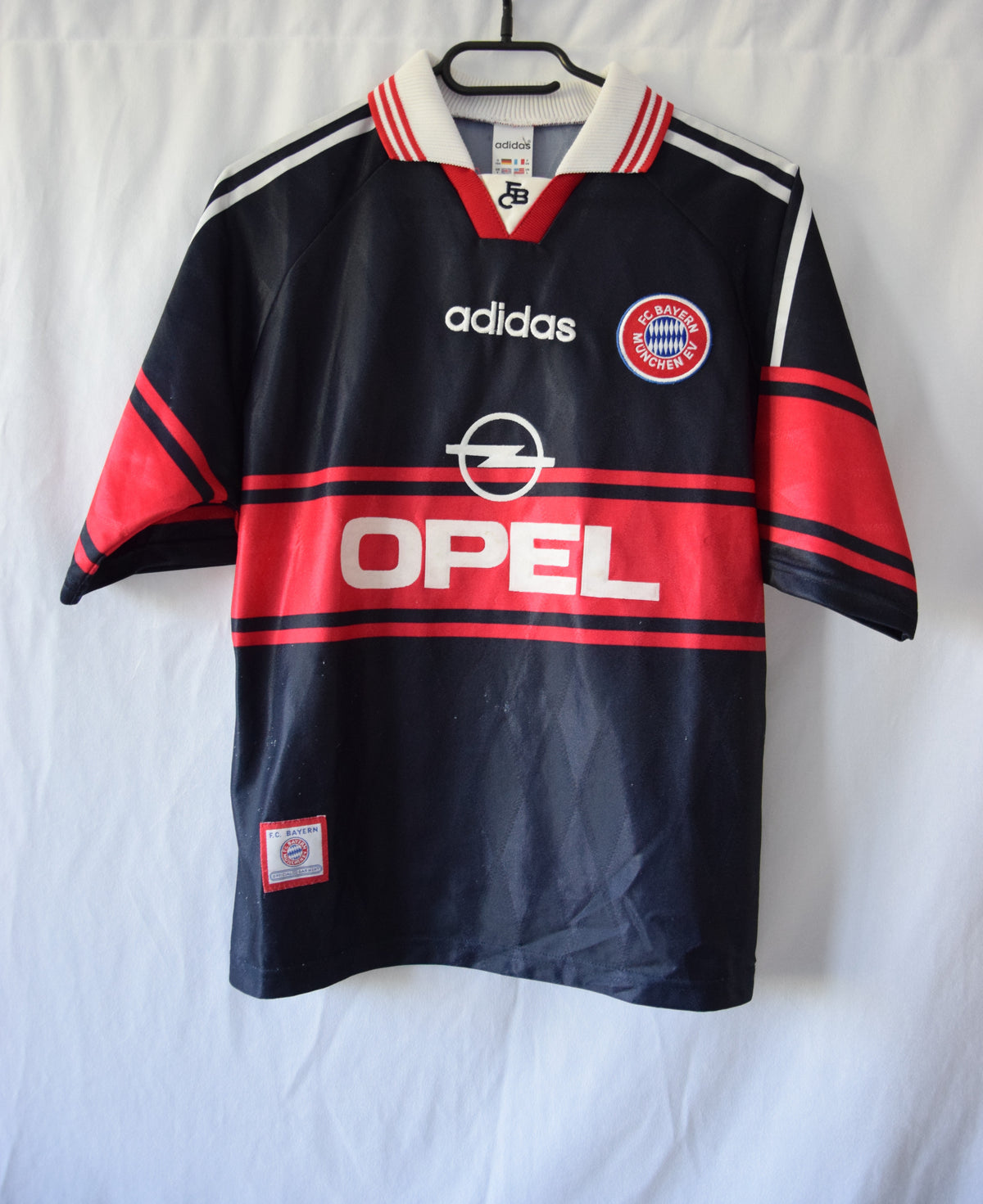 Bayern München 1997-1999 auswärts Trikot 164 cm #19 Jancker Opel Adidas